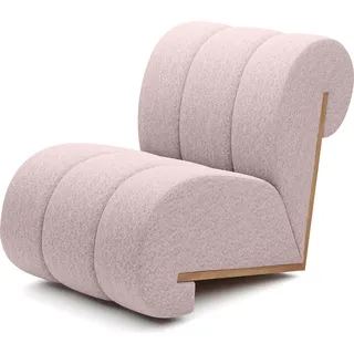 DOMO-HOME Polstersessel CATCH ME | Komfortpolsterung Moderne Polstersessel | 3D-Strukturstoff und hohe Beständigkeit | Fotel mit Komfortpolsterung und stilvollen Holzdetails | Farbe rosa - Rosa