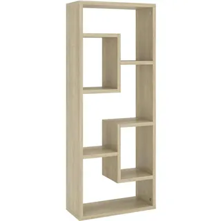 vidaXL Wandregal mit Reichlich Stauraum 36/16/90 cm aus Holzwerkstoff Sonoma-Eiche Dekor , Sonoma Eiche , Strukturbuche , Rechteckig , 36x90x16 cm , Wohnzimmer, Regale, Wandregale
