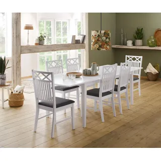 Home Affaire Esszimmerstuhl »Fullerton, Holzstuhl« (Set) 2 Stk.mit attraktiven Fräsungen, Sitzhöhe 47 cm, Küchenstuhl grau