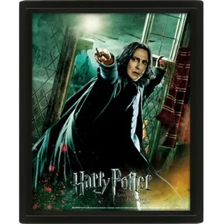 Pyramid International Europe HARRY POTTER 3D Lenticular Poster (Snape aus Heiligtümer des Todes) 25cm x 20cm x 1.3cm im Rahmen - Offizielles Lizenzprodukt, Black