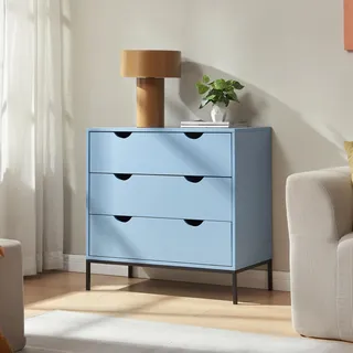 Kommode 'Colwyn' mit 3 Schubladen 78 x 80 x 40 cm Blau - Blau
