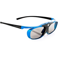 Hi-SHOCK DLP Pro Blue Heaven | DLP Link 3D Brille für 3D DLP Beamer von Acer, BenQ, Largo, Optoma, Viewsonic, LG [Shutterbrille | 96-144 Hz | wiederaufladbar | 32g | DLP Link | Blau]