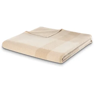 Biederlack Plaid Wohndecke 150 x 200 cm Beige