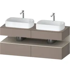 Duravit Qatego Konsolenwaschtischunterbau, 2 Auszüge, 2 Schubkästen, 2 Ausschnitte, 1400x550x600mm, Nische Taupe Supermatt, QA4767083, Farbe: Basalt Matt