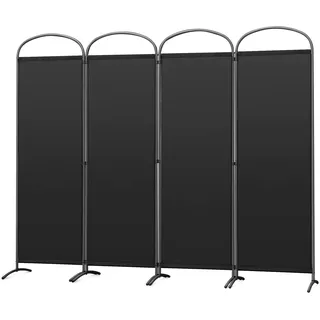 Angel Living Paravent Stellwand Sichtschutz Faltbarer Raumteiler Trennwand Sichtschut für Draußen Garten Schlafzimmer Wohnzimmer Büro Innen Außenbereich (Schwarz, 4 Teilig)