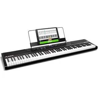 Alesis Recital - E Piano 88 Tasten für Einsteiger mit Halbgewichteten Volle Größe Klavier, Lautsprechern, Fünf Premium-Stimmen, Kopfhörerausgang, Klavier Lektionen-Abo