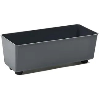 LAMELA Rechteckiger Pflanzkasten mit eleganten Füßen – Antrazit Blumenkübel aus robustem Kunststoff 37x17 cm, 6L – Wetterfest & Pflegeleicht - für Innen & Außen, Anti-meise