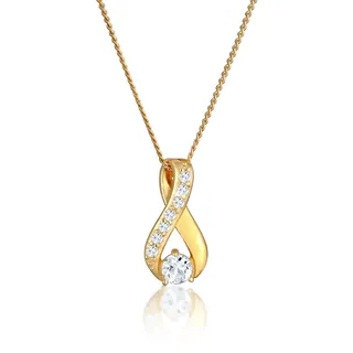 Elli Halskette Infinity mit Topas und Zirkonia 585 Gelbgold
