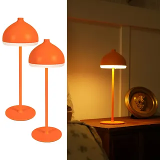 luminexdesigns Kabellose LED Tischleuchte Orange 2 St.