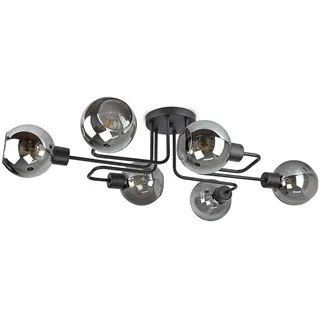 FKL DESIGN Home Deco Deckenlampe Pendellampe Hängelampe Wandlampe Tischlampe Leuchte Pendelleuchte Kugel Schwarz Grau Weiß Lampe aus Serie N100 verschiedene Varianten (N100-EK6)