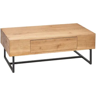 Novel Couchtisch , Schwarz, Eichefarben , Holz, Holzwerkstoff , Eiche , furniert, massiv , 1 Schublade(n) Schubladen , rechteckig , eckig , 59.5x40x110 cm , Holzmöbel, Holztische, Wohnzimmertische Holz, Couchtische Holz