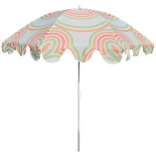 Sonnenschirm Strandschirm UV 30+ Balkonschirm grün Kreise Streifen - Grün