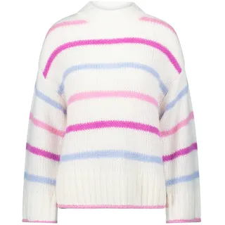 Rundhalspullover ZERO "Grobstrickpullover mit Streifen", Damen, Gr. M, pink (creampink), Obermaterial: 45% Polyamid PA. 38% Polyacryl PAN. 11% Wolle WO. 6% Alpaka WP., Pullover Rundhalspullover
