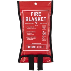 Firechief SVB1/K100-P 101-1489 Premium-Feuerlöschdecke mit Gütesiegel von Kitemark, kleine Feuerlöschdecke (1,1 x 1,1 m), geeignet für den Einsatz im Haus (Küche, Büro, Garage)