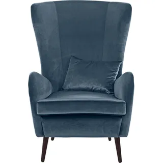 Home Affaire Ohrensessel Sallito Polyester 76 x 109 x 85 cm Blau mit Hocker