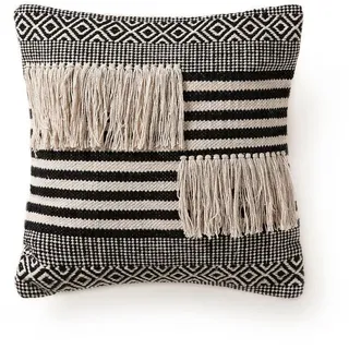 benuta Pop Kissenbezug Deja Schwarz/Weiß 45x45 cm , Textil , Beton Optik , Quadratisch , 45x45 cm , Heimtextilien, Bettwäsche & Leintücher, Bettwäsche