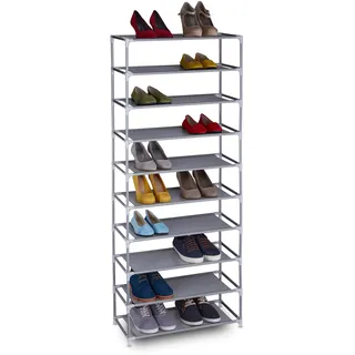 Relaxdays Schuhregal 62 x 150 x 28 cm grau / grau