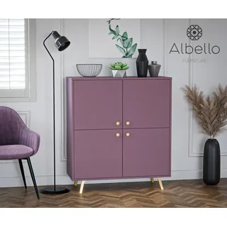 Albello Kommode Selly Kommode für das Schlafzimmer Kommode für das Wohnzimmer Rosa 100x112x41 cm - Rosa