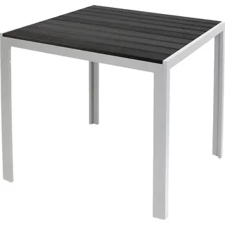 Non-Wood Gartentisch Aluminium Silber / Schwarz 90x90cm - Schwarz