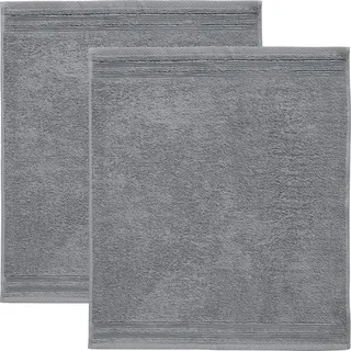 Erwin Müller Geschirrtuch Frottier anthrazit Größe 50x50 cm, Küchentuch, Küchen-Handtuch 2er-Pack - strapazierstark, hohe Saugkraft, 100% Baumwolle, mit Schlaufe