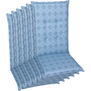 GO-DE Hochlehner Auflage 120 x 50 x 5 cm blau 6-tlg.