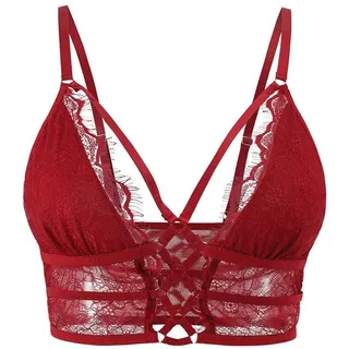 Buitifo Damen Cami BH Criss Cross Wimpern Crop Top BH Weste | Bralette,Spitze V-Hals Tank Top,Sexy Weste Bralette Busiter, Festival Oberteile,Ärmellos Spaghetti