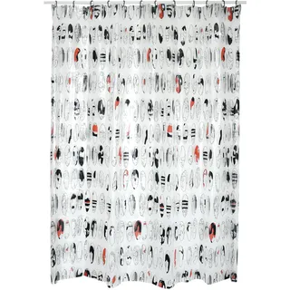 MSV Duschvorhang, Polyester, Graphic Design, 180 x 180 cm, Mehrfarbig – Ringe inklusive