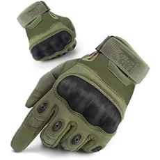 KEMIMOTO Taktische Handschuhe, Motorradhandschuhe, Militär Einsatzhandschuhe mit Kohlefaser Knöchelprotektor und Touchscreen, Atmungsaktiv, Vollfinger, für Bushcraft, Motorrad, Jagd und Security