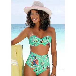 Sunseeker Bügel-Bandeau-Bikini-Top "Jam" mit Wickeloptik, türkis, bunt