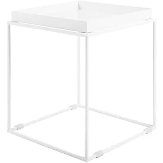 Beliani Beistelltisch weiß 40 x 40 cm Metall Pulverbeschichtet quadratisch Minimalistisch Modern - Weiß