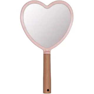 Eaoundm Handspiegel für Make-up, Kleiner Holz-Handspiegel, tragbarer Reise-Kosmetikspiegel für Männer und Frauen, 14 x 23 cm (B x L)