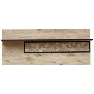 Livetastic WANDBOARD Schwarz, Eichefarben - 160x64x24 cm