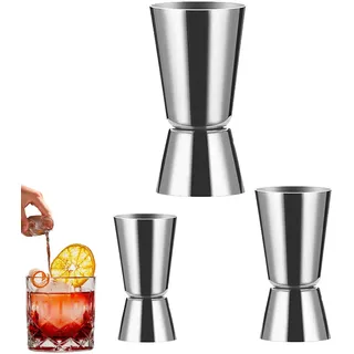 3 Stück Cocktail Messbecher Cocktail Zubehör Cl Messbecher Cocktail Set Barmaß Bar Zubehör Kerafactum Edelstahl Mixbecher Portionierer Jigger Massbecher Schnaps Ausgiesser Home Bartending Party