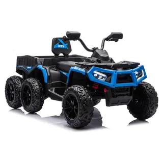 Batteriebetriebenes Quad-ATV mit 6 Rädern und Anhänger JC606 24V 4x4 Blau - Blau