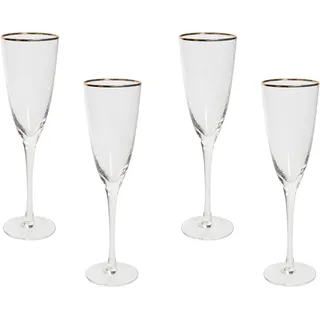 Beliani Champagnerflöten Set 4-tlg. 0,25 l