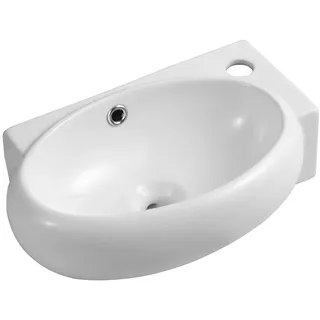 iBathUK Modernes ovales Keramik-Waschbecken, linke Hand, CA1009L