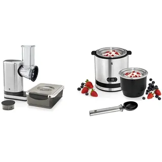 WMF Küchenminis Salat-to-go (150 W, Salatzubereiter, elektrischer Gemüseschneider, 5 Einsätze) & Küchenminis 3in1 Eismaschine, Ice Maker für Frozen Joghurt, Sorbet und Eiscreme, Gefrierbehälter 300ml