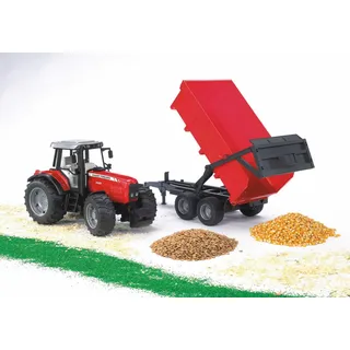 Bruder 02045 - Massey Ferguson 7480 mit Wannenkippanhänger 1:16
