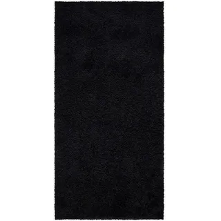 Carpet City Hochflor-Teppich carpet city "Shaggi uni 500" schwarz, B:80cm H:30mm L:150cm, Kunstfaser, Teppiche, Hochflor-Teppich, Läufer, Shaggy, Uni, Langflor, weich, Wohnzimmer, Schlafzimmer, Kinder
