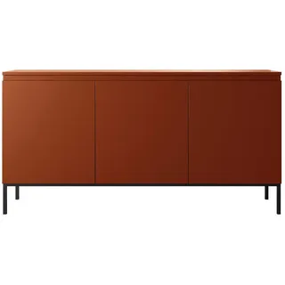 Selsey Sideboard Bemmi Ziegelrot mit Metallbeinen 150 cm , Dunkelorange , 150x77x35 cm , Kleinmöbel, Kommoden, Sideboards
