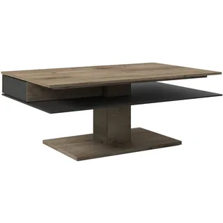 Voglauer Couchtisch , Anthrazit, Eichefarben , Holz, Glas , Altholz, Eiche , massiv , 1 Schublade(n) Schubladen , rechteckig , eckig, Bodenplatte , 75x46x120 cm , Goldenes M, Made in Austria , Stauraum, offenes Fach , Holzmöbel, Holztische, Wohnzimmertische Holz, Couchtische Holz