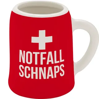 GRUSS & CO Schnapskrug mit Motiv "Notfall" | New Bone China, 5 cl, Mini-Krug mit Spruch | Lustiges Geschenk, Party, Männergeschenk | 73841