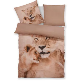 my home Bettwäsche »Lyki« 2 tlg. ab Größe 135x200 cm, 100% Polyester, Katze, Pferd, Löwe, Pinguin