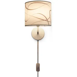 Paco Home Wandleuchte »Luca Tribal« E14 Wohnzimmer Modern Wandleuchte Mit Schirm Stoff Abstrakt Retro E14, weiß