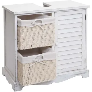 Mendler Waschbeckenunterschrank 60 x 65 x 31 cm Weiß