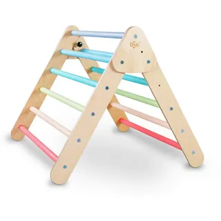 tiSsi Kletterdreieck , Multicolor , Holz , Birke , massiv , 70x82x63 cm , Spielzeug, Holzspielzeug