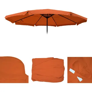 Ersatz-Bezug für Sonnenschirm Meran Pro, Gastronomie Marktschirm mit Volant Ø 5m, Polyester terracotta - Orange