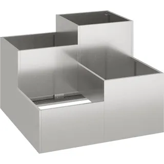 Gartenblumentopf Silber 80 x 80 x 60 cm Edelstahl - Silber