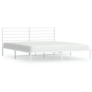 vidaXL Bettgestell mit Kopfteil Metall Weiß 180x200 cm