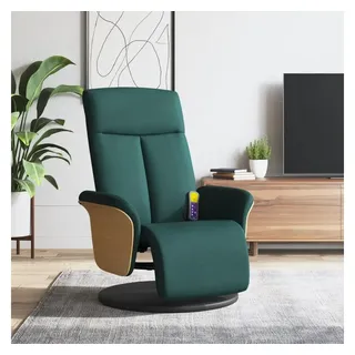 vidaXL Massagesessel mit Fußteil Polyester 87 x 104,5 x 0 cm Dunkelgrün